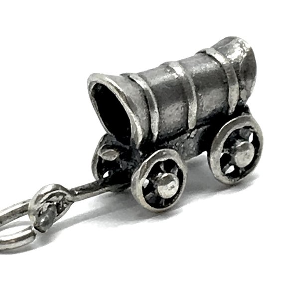 Vintage 3d Sterling Silver Covered Wagon Charm - Picture 1 of 4